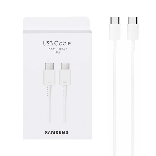 کابل شارژ Samsung Type-C to Type-C مدل S22 5A - سفید (پک دار)