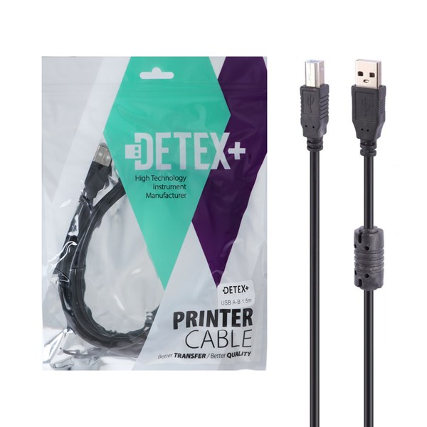 کابل پرینتر 1.5 متری +DETEX - مشکی