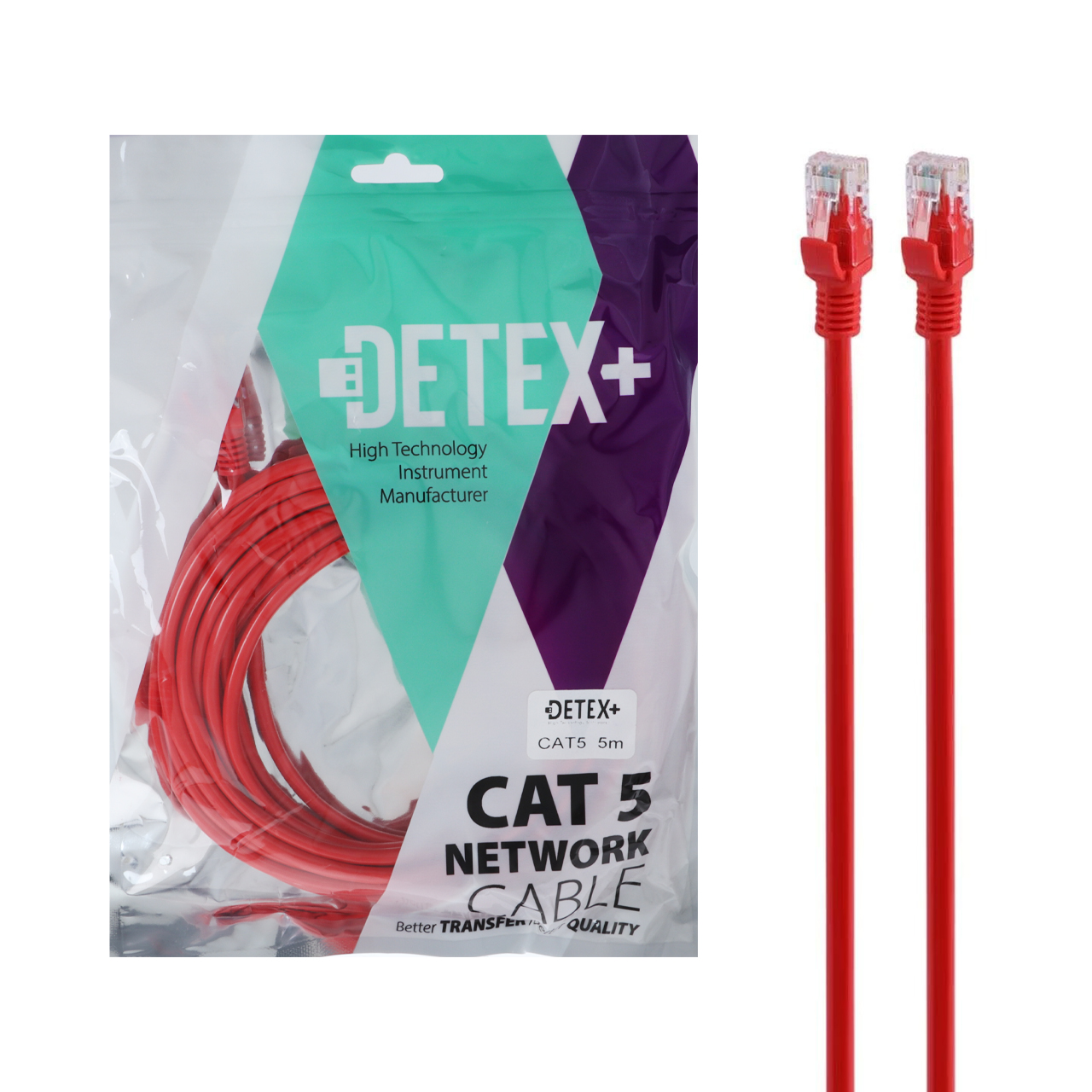 کابل شبکه 5 متری DETEX+ Cat5