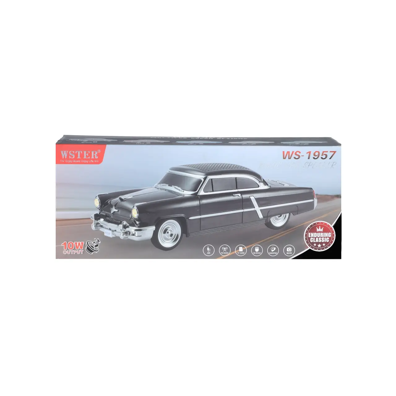 اسپیکر بی سیم طرح ماشین کلاسیک WSTER مدل WS-1957 - مشکی - MMX