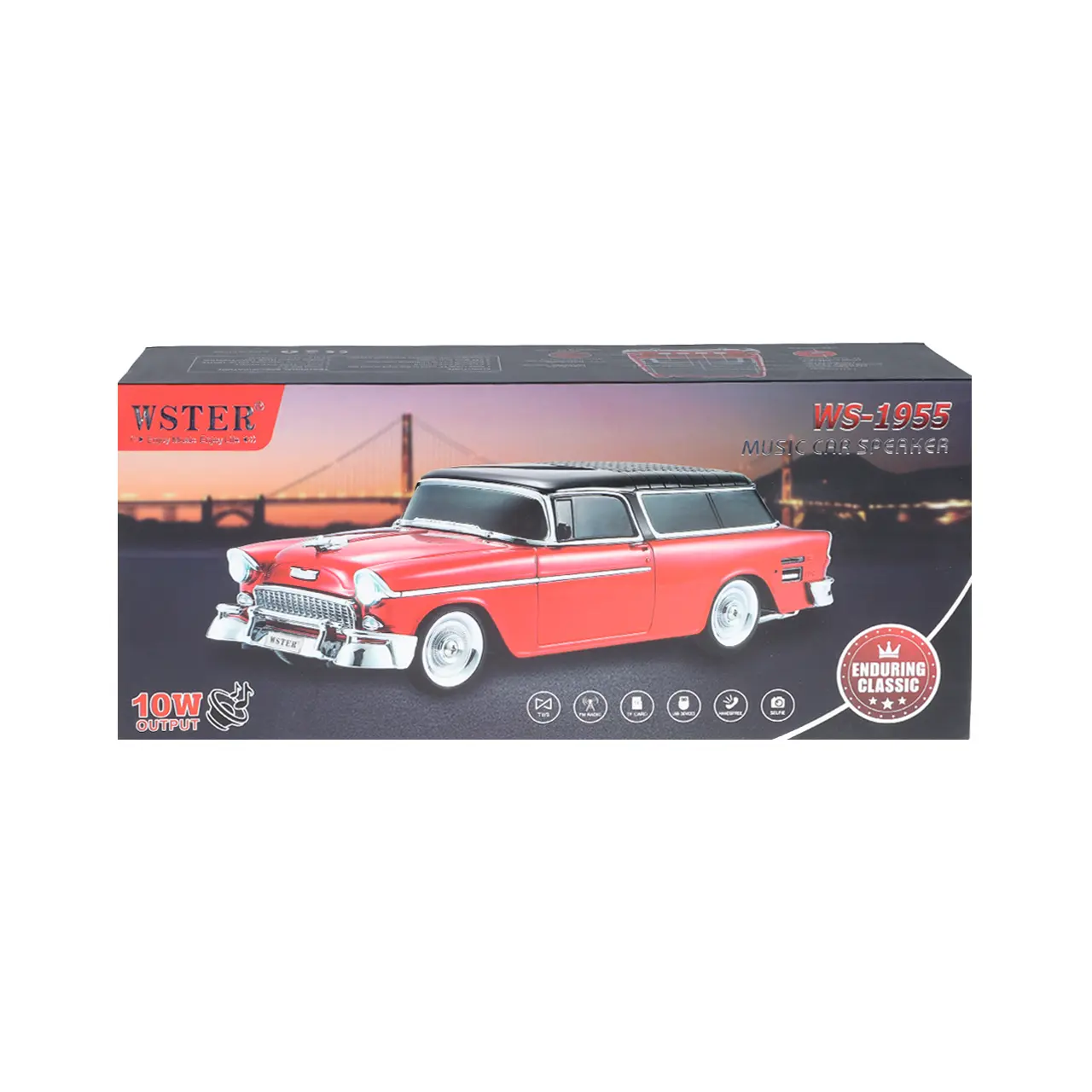 اسپیکر بی سیم طرح ماشین کلاسیک WSTER مدل WS-1955 - مشکی - MMX