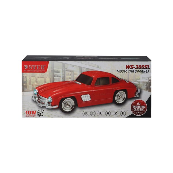 اسپیکر بی سیم طرح ماشین کلاسیک WSTER مدل WS-300SL - نقره ای - MMX (پک ضعیف)