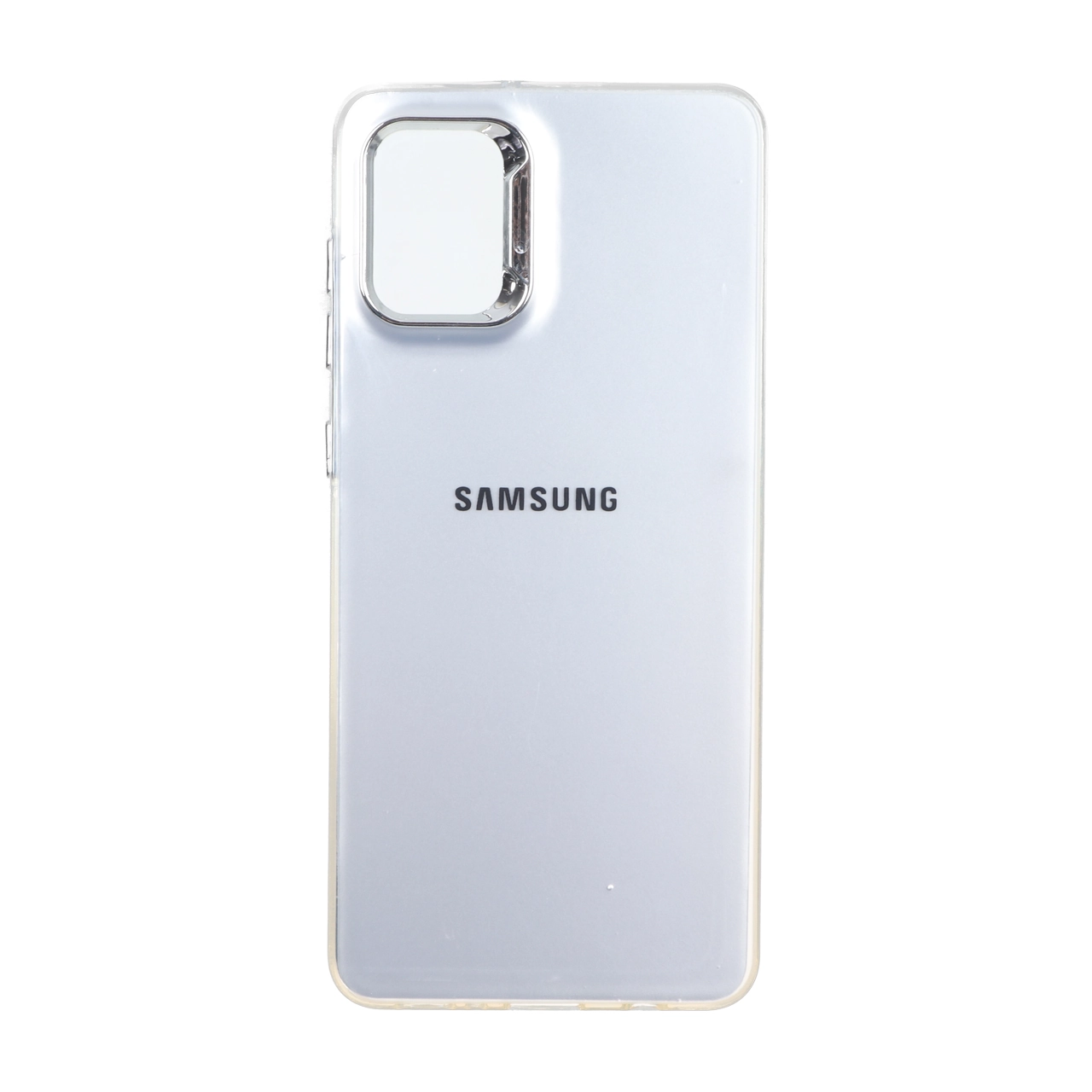 قاب SO COOL لنز متال لوگودار دور رنگی Samsung Galaxy A31 - شفاف نارنجی