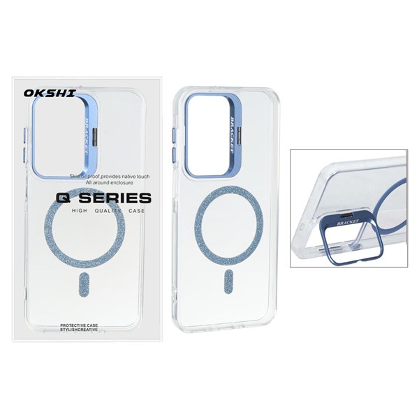 قاب Bracket شفاف Magsafe اکلیلی Samsung Galaxy A17 / A26 - آِبی (پک دار)