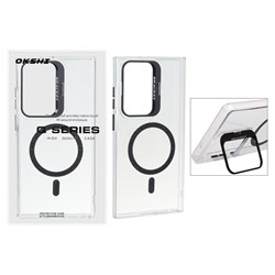 قاب Bracket شفاف Magsafe اکلیلی Samsung Galaxy S23 Ultra - مشکی (پک دار)