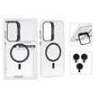 قاب Bracket شفاف Magsafe اکلیلی با ست محافظ لنز رینگی Samsung Galaxy S24 FE - مشکی (پک دار)