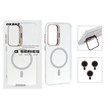 قاب Bracket شفاف Magsafe اکلیلی با ست محافظ لنز رینگی Samsung Galaxy S24 FE - قهوه ای (پک دار)