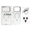 قاب Bracket شفاف Magsafe اکلیلی با ست محافظ لنز رینگی Apple iPhone 17 Pro Max - قهوه ای (پک دار)