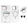 قاب Bracket شفاف Magsafe اکلیلی با ست محافظ لنز رینگی Apple iPhone 13 / iPhone 14 - قهوه ای (پک دار)