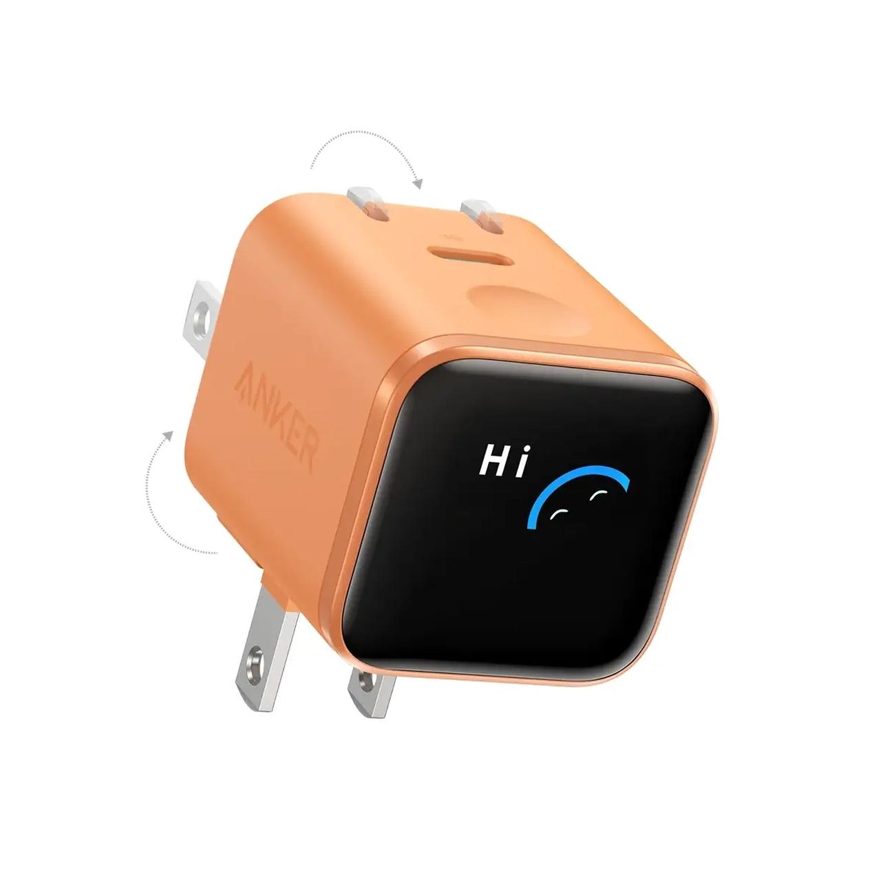 شارژر دیواری فست تک پورت ANKER مدل A121DPO1 Nano Charger Foldable 180° 45W - نارنجی (گارانتی شش ماهه ایویز)