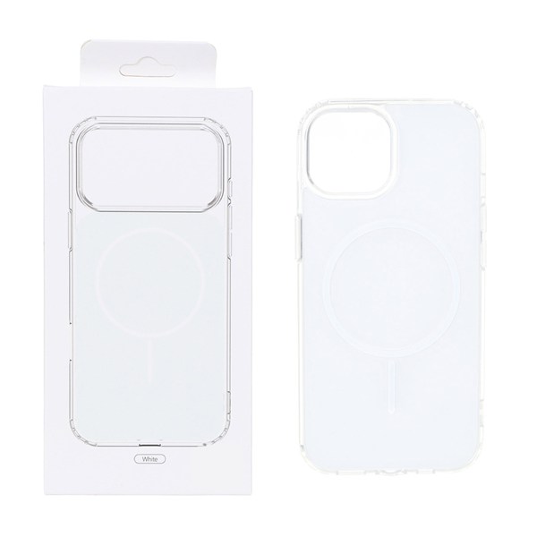 قاب پشت رنگی دور ژله ای با قابلیت شارژ MagSafe مدل Apple iPhone 12 Pro Max - سفید (پک دار)