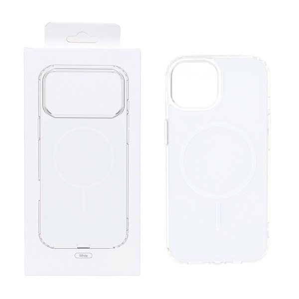 قاب پشت رنگی دور ژله ای با قابلیت شارژ MagSafe مدل Apple iPhone 13 / iPhone 14 - سفید (پک دار)