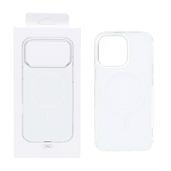 قاب پشت رنگی دور ژله ای با قابلیت شارژ MagSafe مدل Apple iPhone 14 Pro Max - سفید (پک دار)