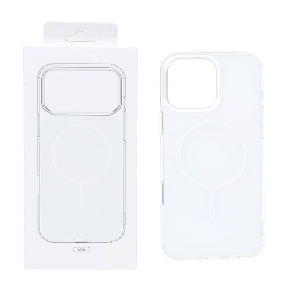 قاب پشت رنگی دور ژله ای با قابلیت شارژ MagSafe مدل Apple iPhone 15 Pro Max - سفید (پک دار)