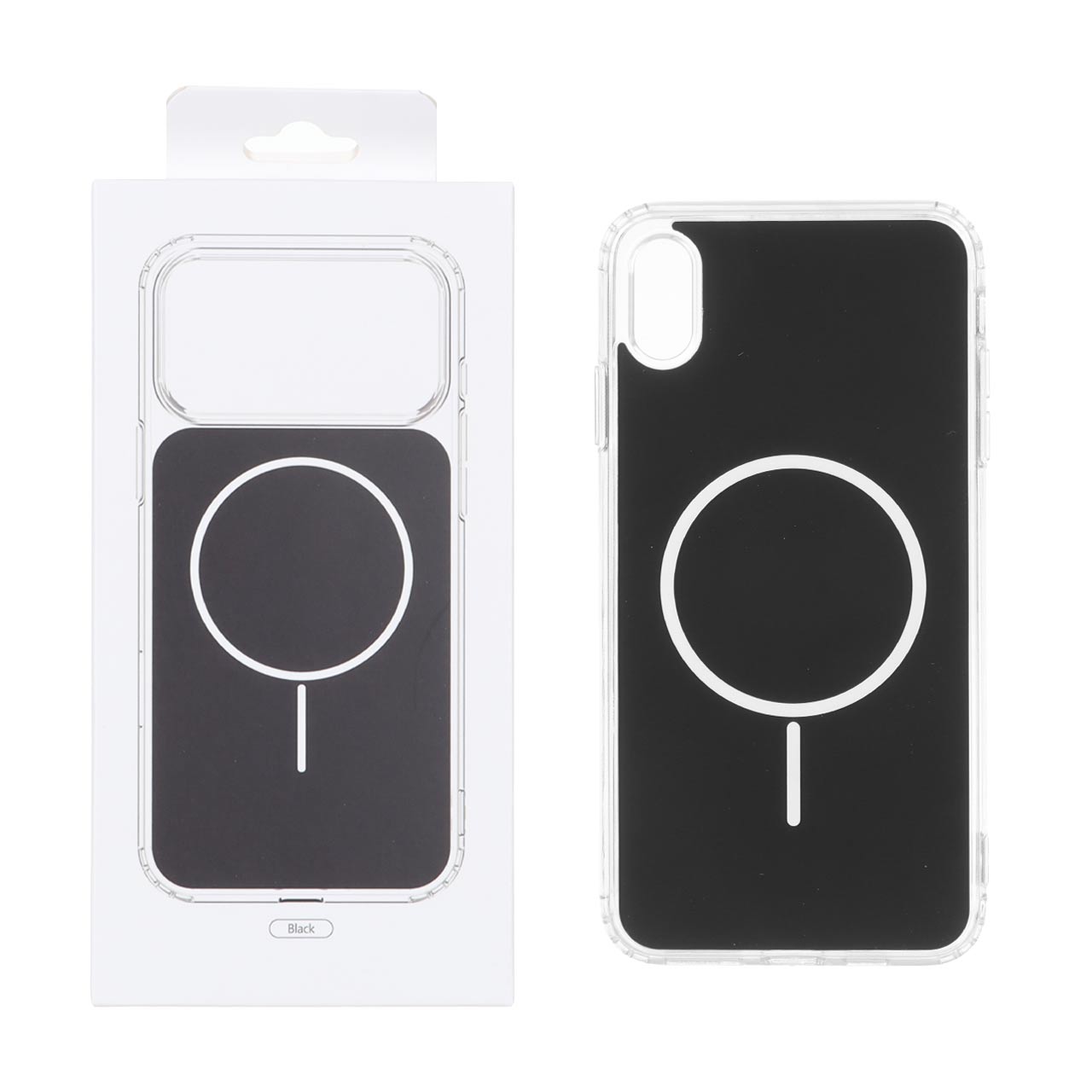 قاب پشت رنگی دور ژله ای با قابلیت شارژ MagSafe مدل Apple iPhone X Max / iPhone XS Max - مشکی (پک دار)