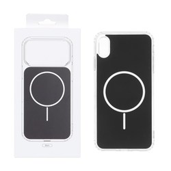 قاب پشت رنگی دور ژله ای با قابلیت شارژ MagSafe مدل Apple iPhone X Max / iPhone XS Max - مشکی (پک دار)