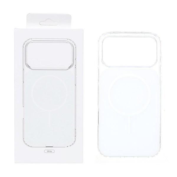 قاب پشت رنگی دور ژله ای با قابلیت شارژ MagSafe مدل Apple iPhone 17 Pro Max - سفید (پک دار)