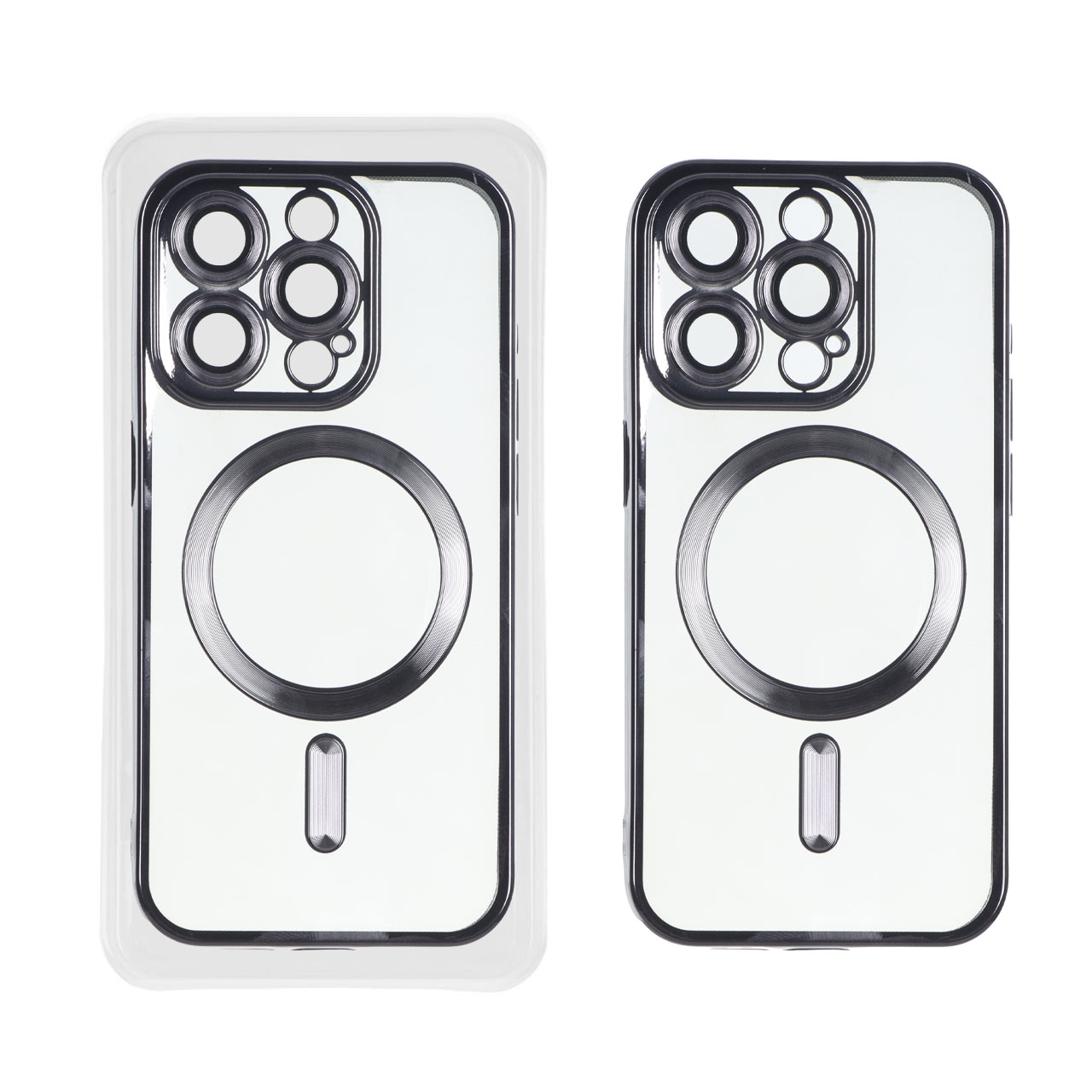 قاب اورجینال الکترواستاتیک Magsafe لنز گلس دار Apple iPhone 15 Pro - مشکی (پک دار)