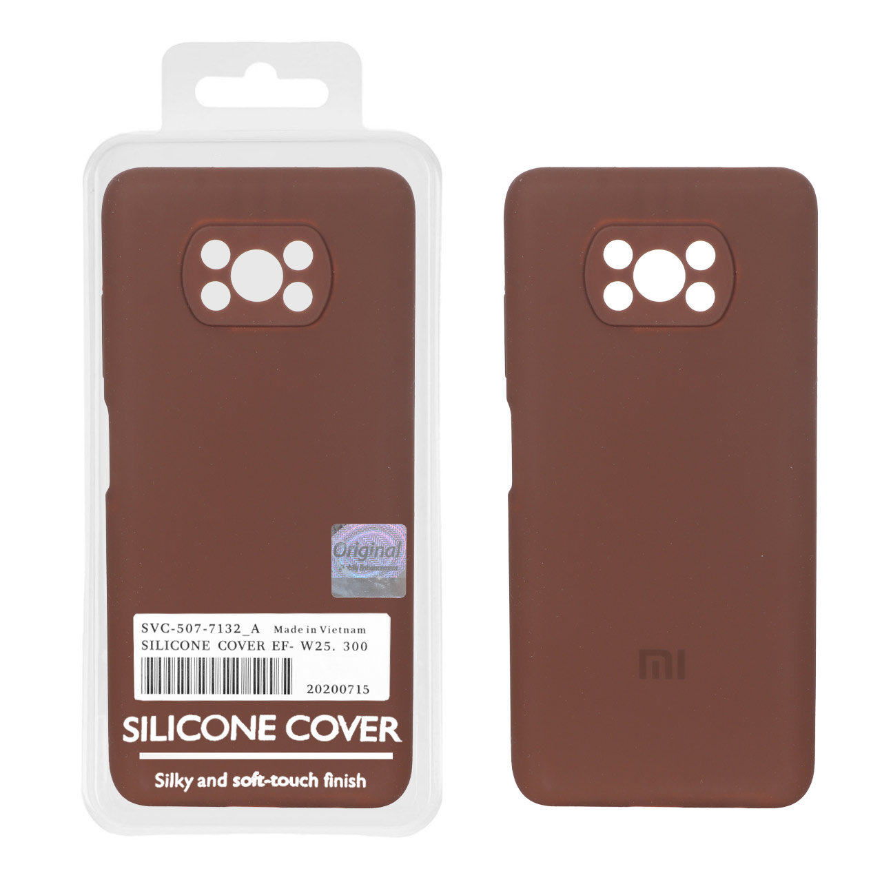 قاب سیلیکونی پاک کنی اورجینال Master Quality مدل Xiaomi Poco Poco X3 / Poco X3 Pro / Poco X3 NFC - قهوه ای (پک دار)