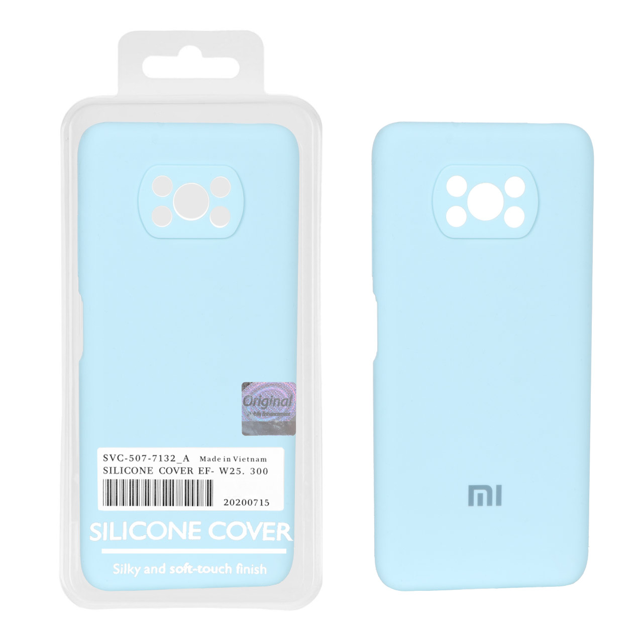 قاب سیلیکونی پاک کنی اورجینال Master Quality مدل Xiaomi Poco Poco X3 / Poco X3 Pro / Poco X3 NFC - آبی آسمانی (پک دار)