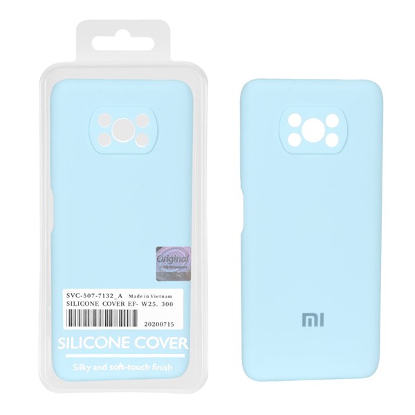 قاب سیلیکونی پاک کنی اورجینال Master Quality مدل Xiaomi Poco Poco X3 / Poco X3 Pro / Poco X3 NFC - آبی آسمانی (پک دار)
