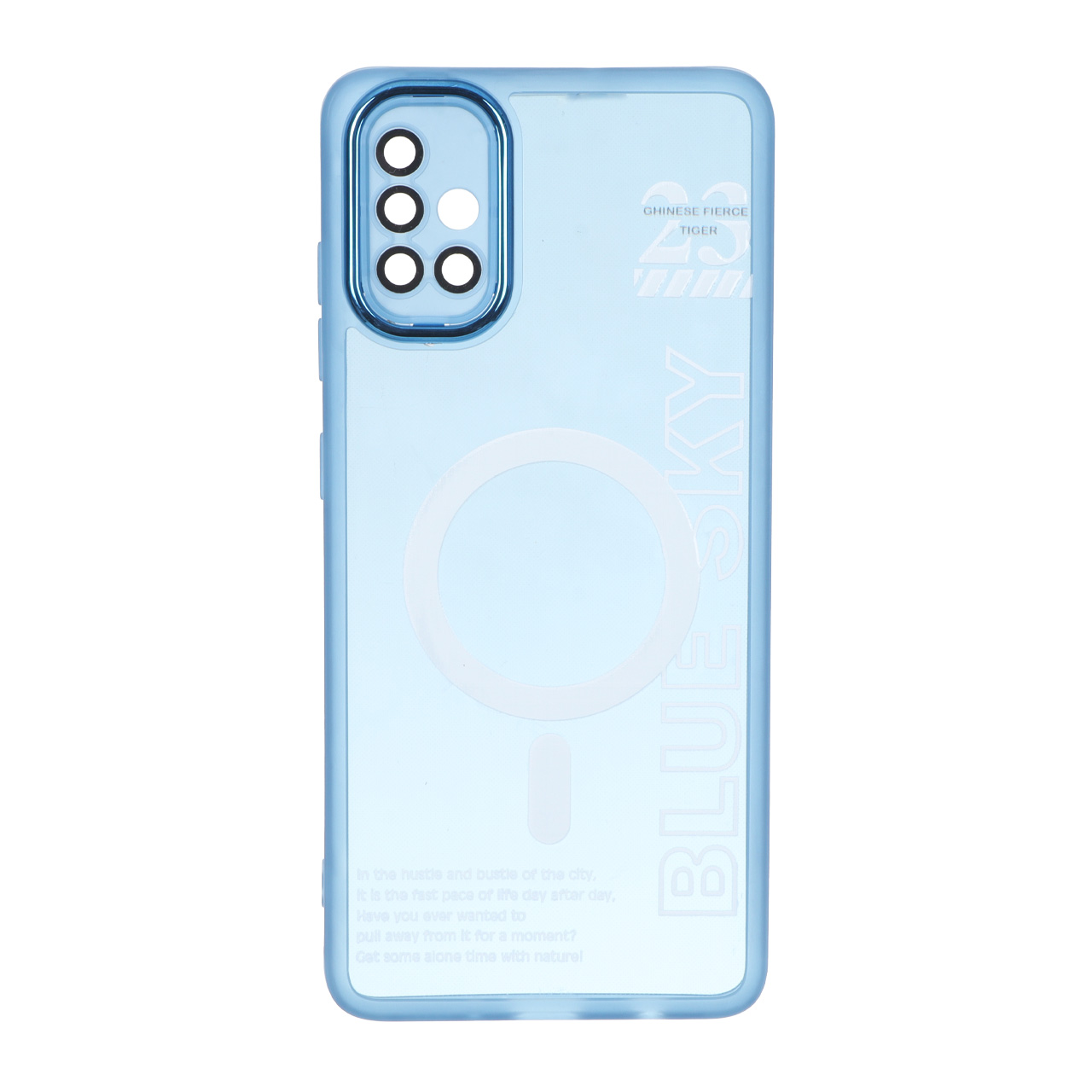قاب Diamond Space طرح مگ سیف لنز گلس دار Samsung Galaxy A51 / M40s - آبی روشن - MPS