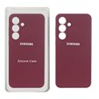 قاب سیلیکونی پاک کنی محافظ لنزدار اورجینال Samsung Galaxy S25 FE - زرشکی (پک دار)