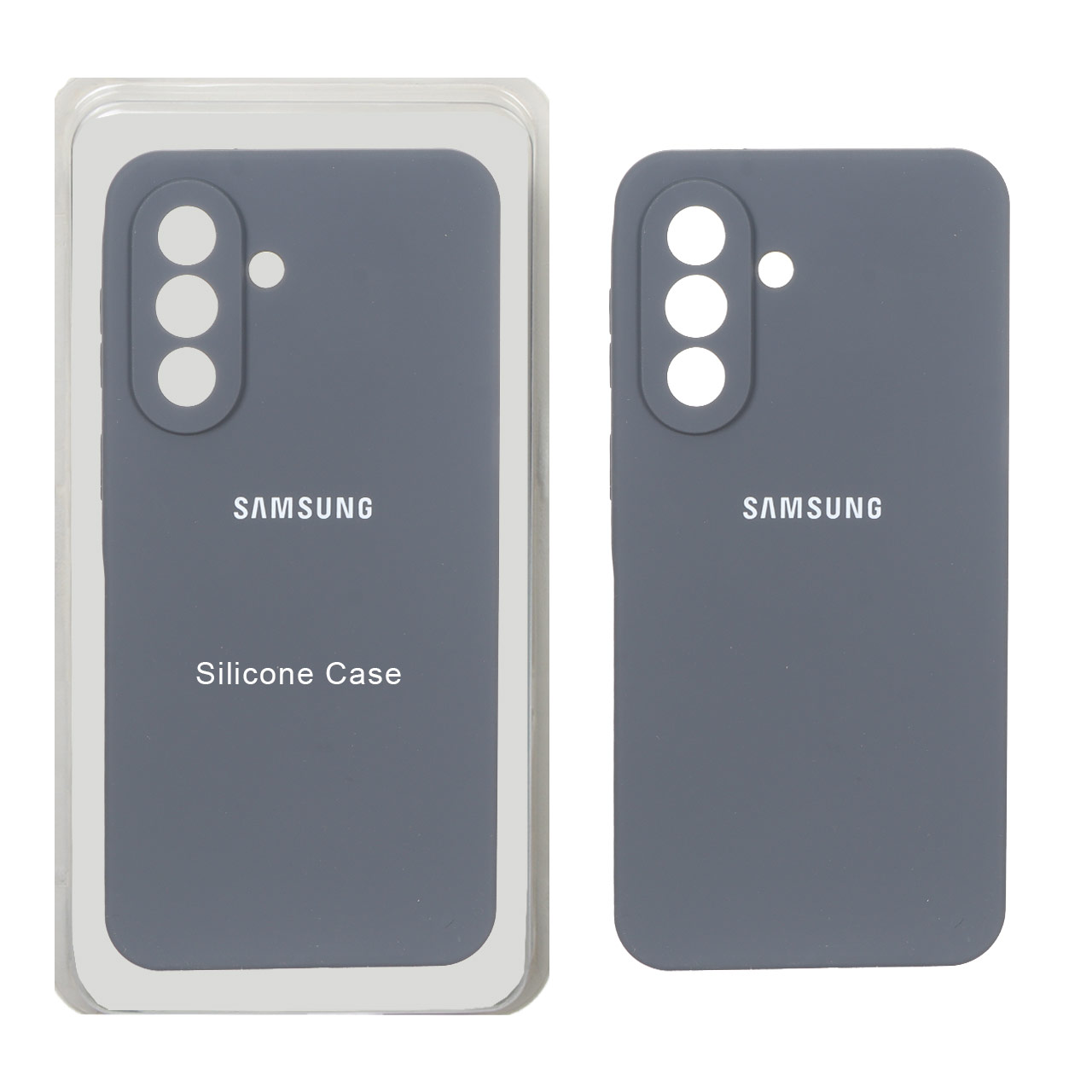 قاب سیلیکونی پاک کنی محافظ لنزدار اورجینال Samsung Galaxy A57 - خاکستری (پک دار)