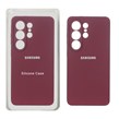 قاب سیلیکونی پاک کنی محافظ لنزدار اورجینال Samsung Galaxy S26 Ultra - زرشکی (پک دار)