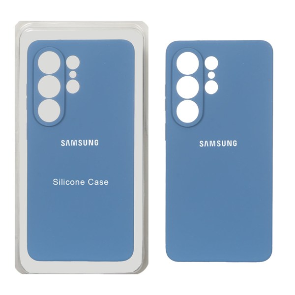 قاب سیلیکونی پاک کنی محافظ لنزدار اورجینال Samsung Galaxy S26 Ultra - آبی تیره (پک دار)