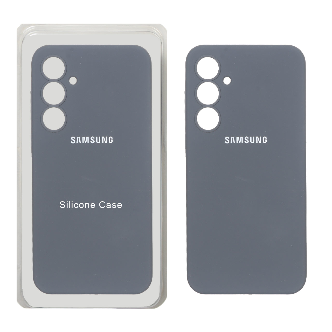 قاب سیلیکونی پاک کنی محافظ لنزدار اورجینال Samsung Galaxy A55 - خاکستری (پک دار)