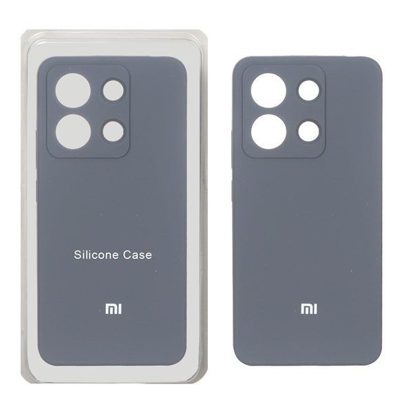 قاب سیلیکونی پاک کنی محافظ لنزدار اورجینال Xiaomi Redmi Note 13 4G - خاکستری (پک دار)