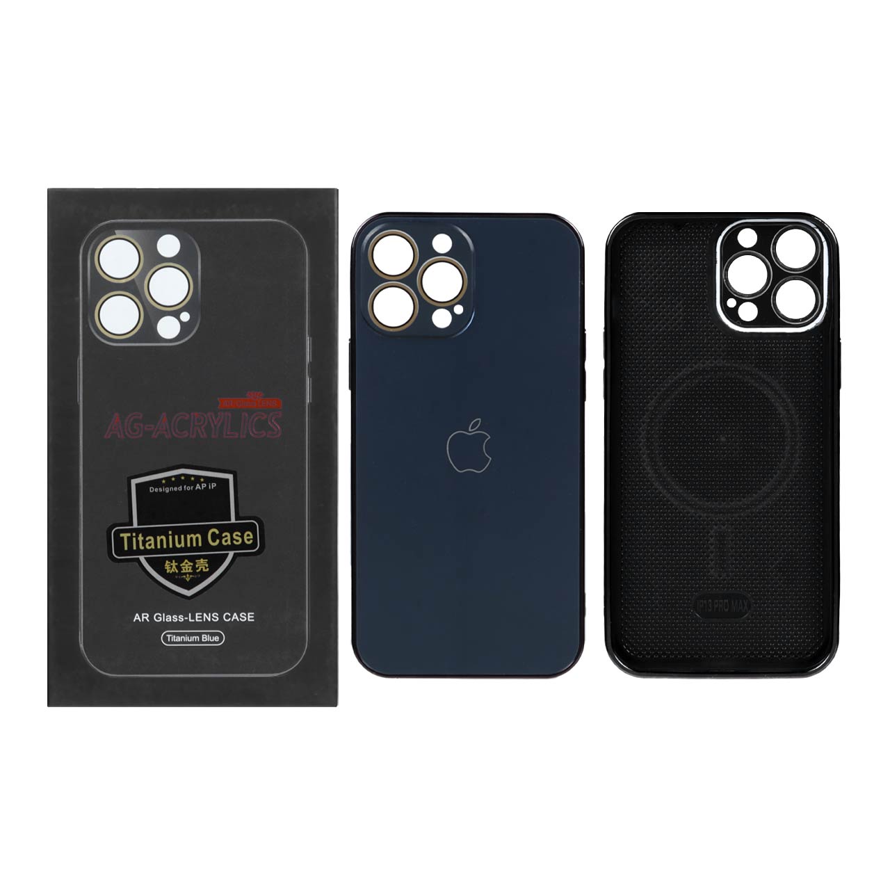 قاب AG ACRYLICS محافظ لنز گلس Magsafe مدل Apple iPhone 14 Pro Max - مشکی (پک دار)