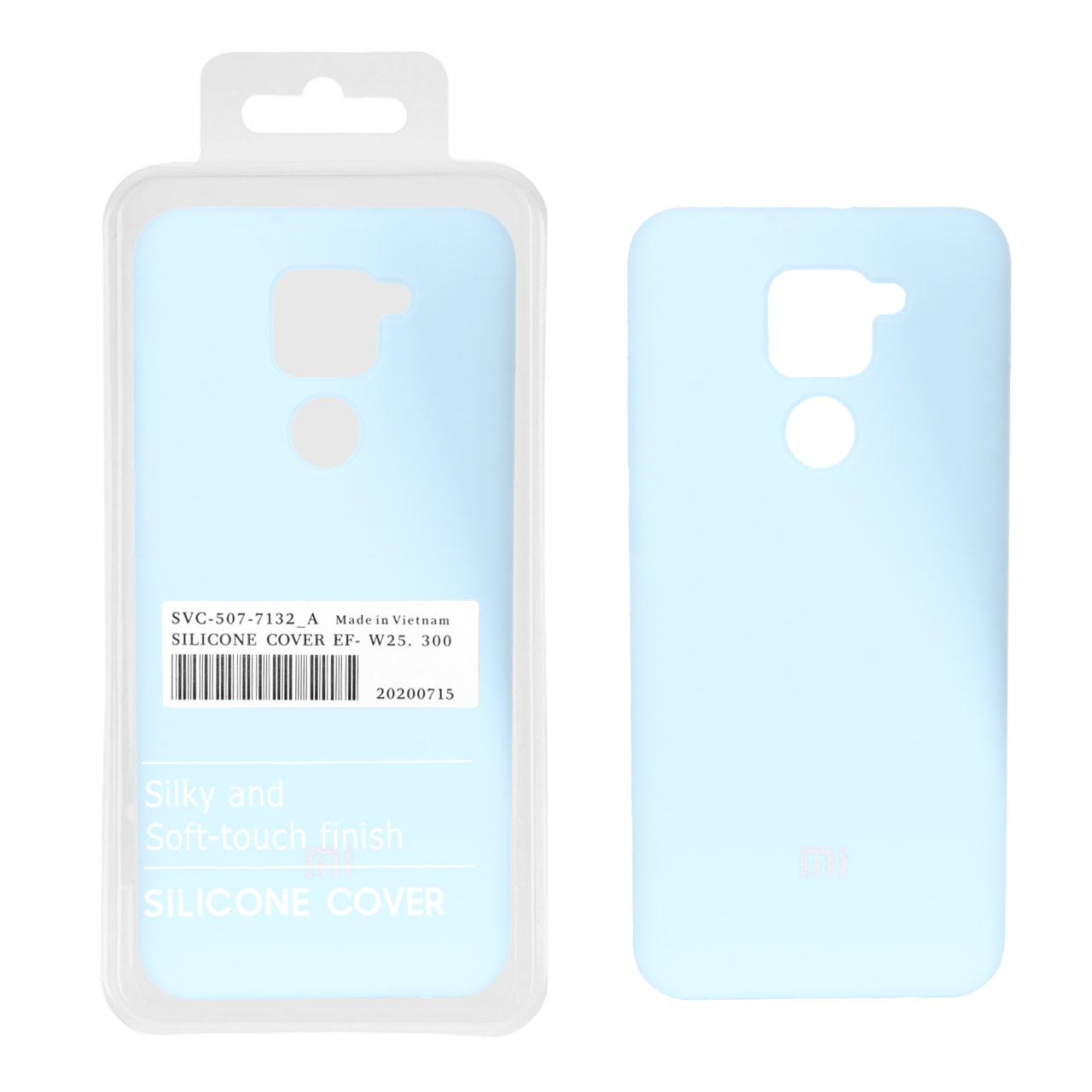 قاب سیلیکونی پاک کنی اورجینال درجه یک Xiaomi Redmi Note 9 / Redmi 10X 5G / Redmi 10X Pro 5G - آبی آسمانی (پک دار)