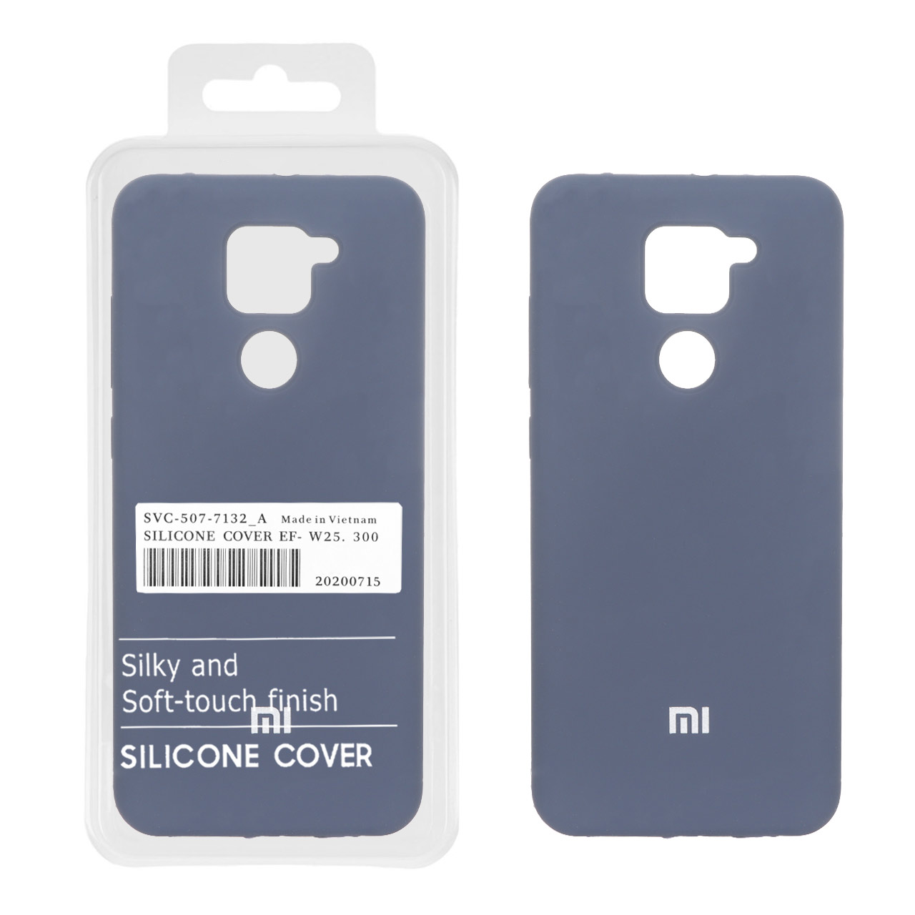 قاب سیلیکونی پاک کنی اورجینال درجه یک Xiaomi Redmi Note 9 / Redmi 10X 5G / Redmi 10X Pro 5G - سرمه ای (پک دار)