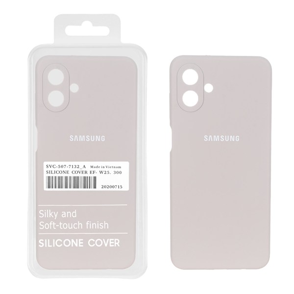 قاب سیلیکونی پاک کنی اورجینال درجه یک Samsung Galaxy A07 - خاکی (پک دار)