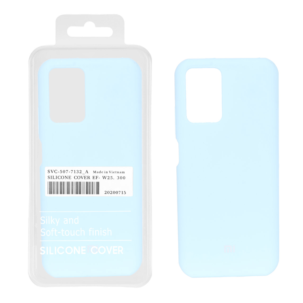 قاب سیلیکونی پاک کنی اورجینال درجه یک Xiaomi Redmi Note 10 4G / Redmi Note 10S / Poco M5S - آبی آسمانی (پک دار)