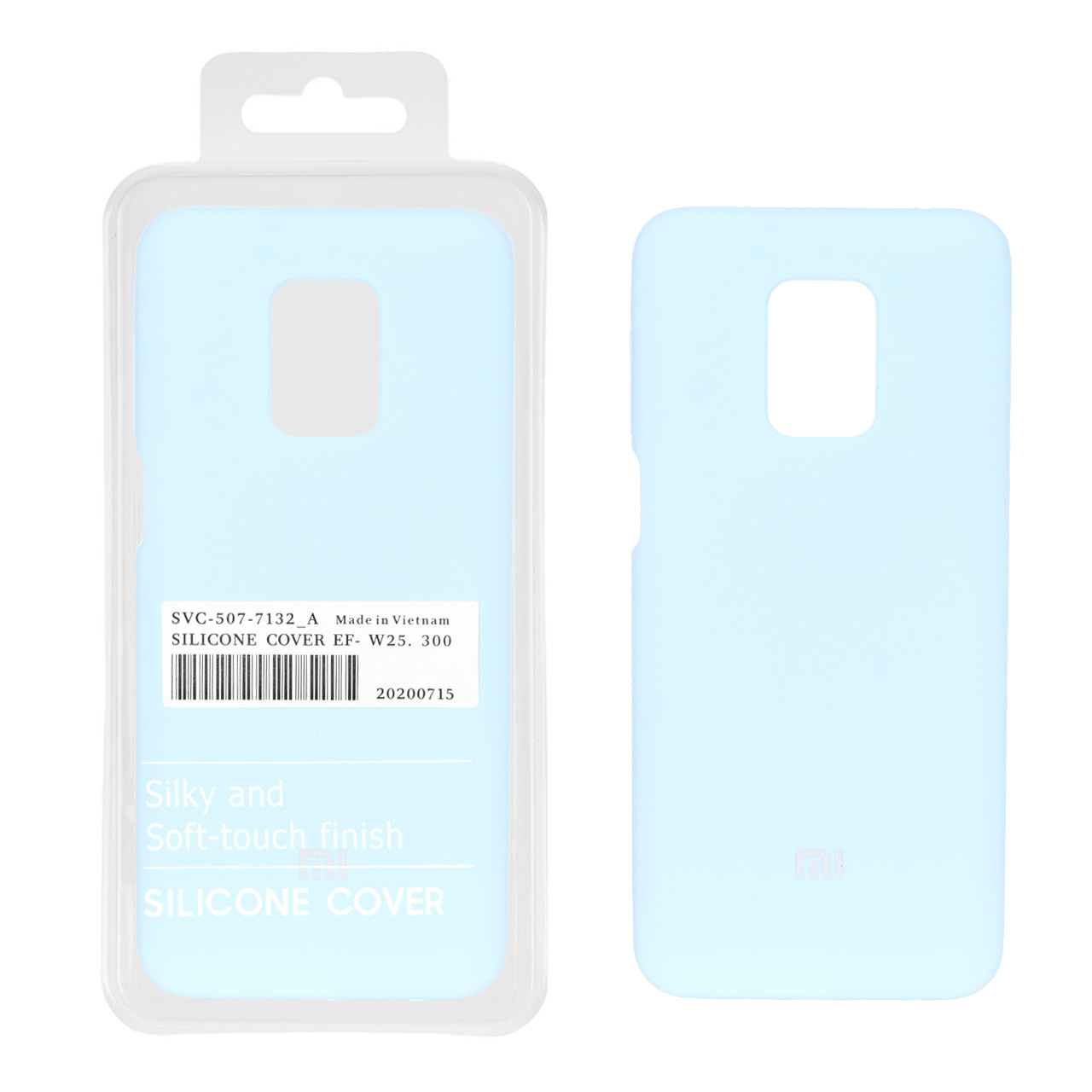 قاب سیلیکونی پاک کنی اورجینال درجه یک Xiaomi Redmi Note 9S / Redmi Note 9 Pro / Redmi Note 9 Pro Max - آبی آسمانی (پک دار)