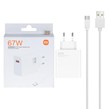 شارژر دیواری فست تک پورت Xiaomi مدل MDY-12-EA 67W به همراه کابل شارژ Type-C - سفید