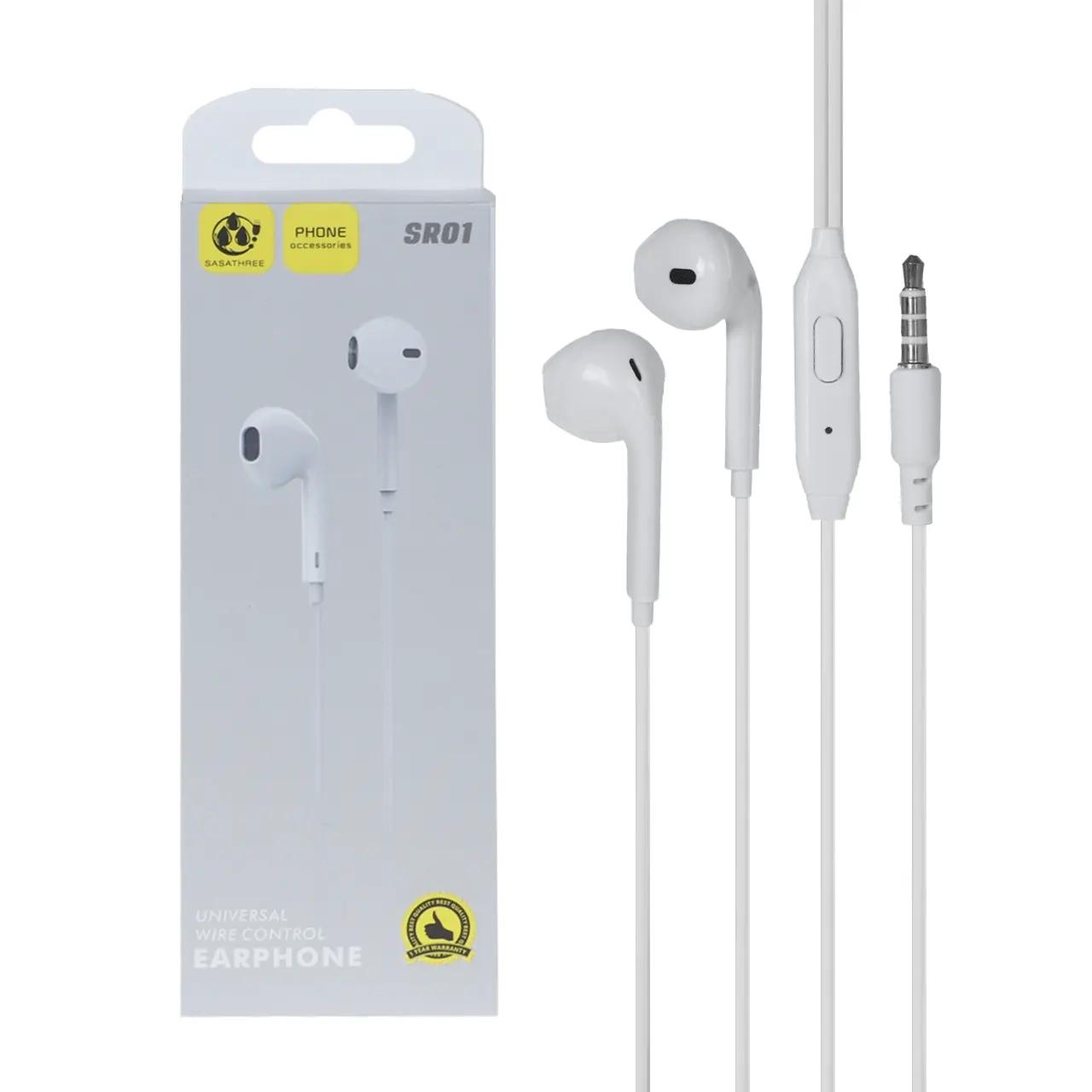 هندزفری باسیم Sasathree مدل SR01 - سفید - SMO