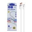 کابل شارژ فست Denmen Type-C مدل D82T - سفید - SMO