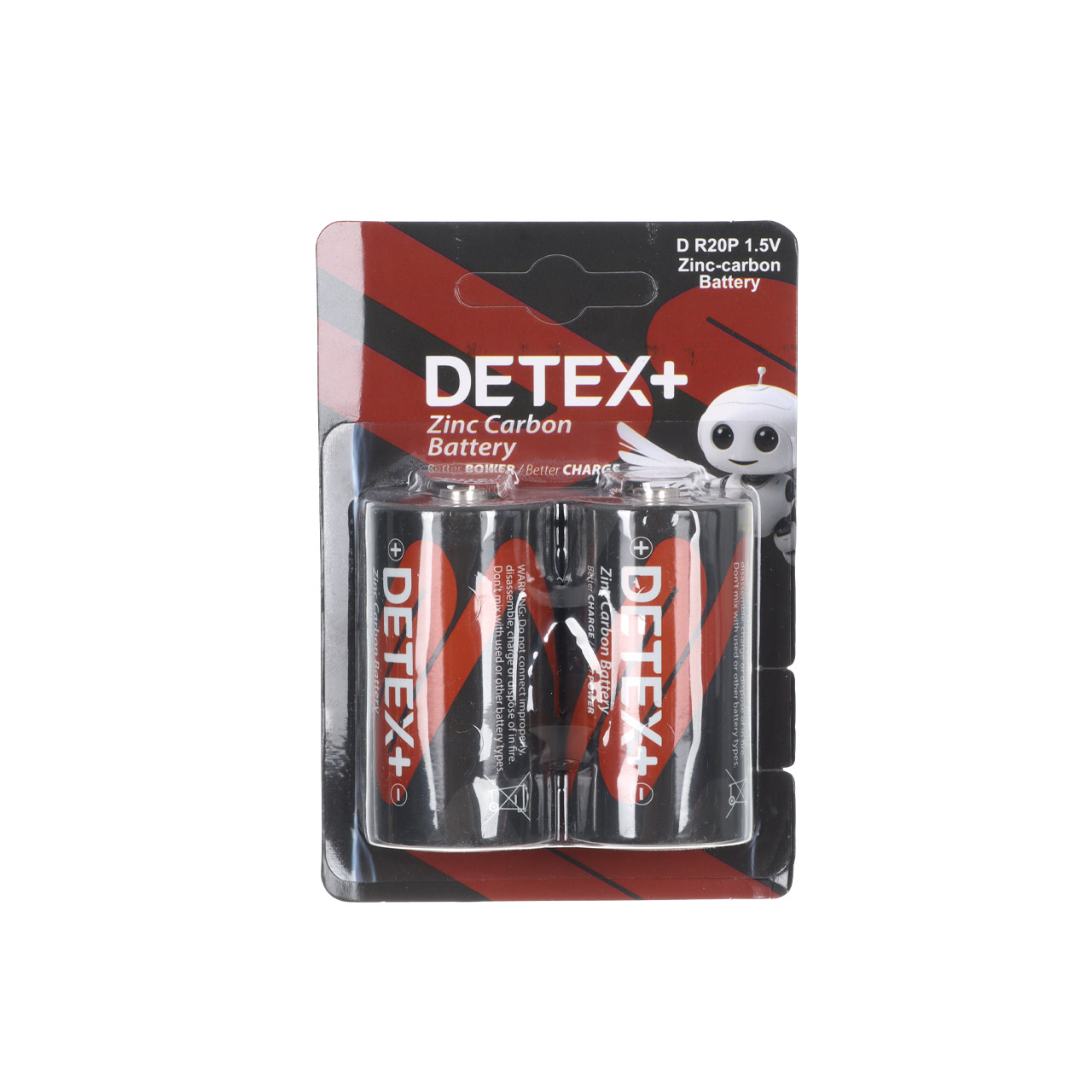 باتری سایز بزرگ +Detex مدل Zinc Carbon R20P (بسته 2 عددی)