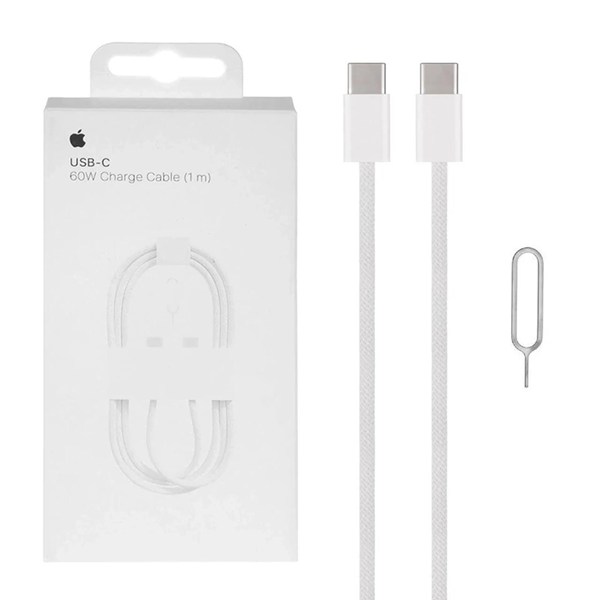 کابل شارژ فست Apple Type-C To Type-C مدل MQKJ3ZM/A A2795 60W - سفید (گارانتی پارتیان پایا)