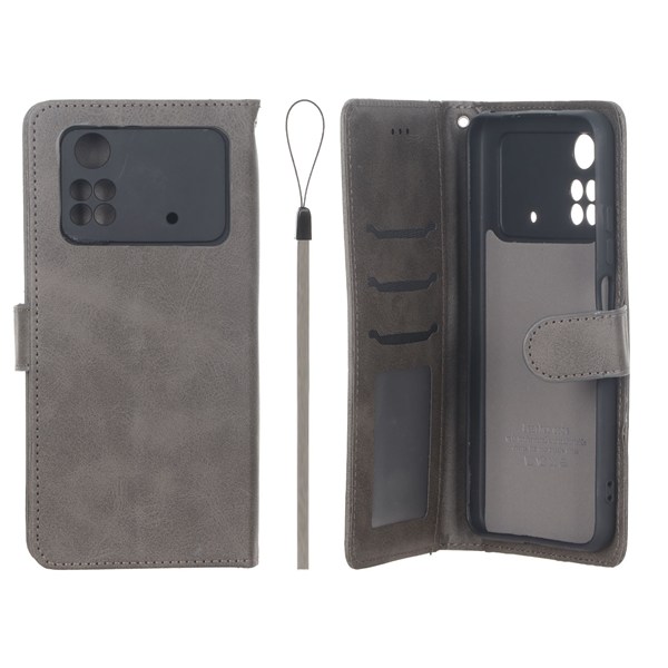 کیف موبایل مگنتی درجه یک داخل خز MNC Plus مدل Xiaomi Poco M4 Pro 4G - خاکستری