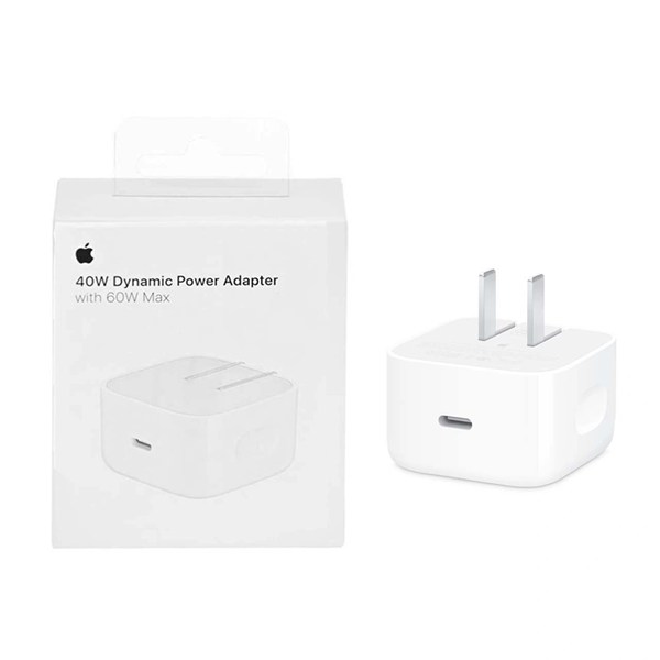شارژر دیواری سه پین Apple مدل MGTV4ZP/A A3353 40W With 60W Max - سفید - اصل kZN - Hong Kong (گارانتی شش ماهه Kezen)