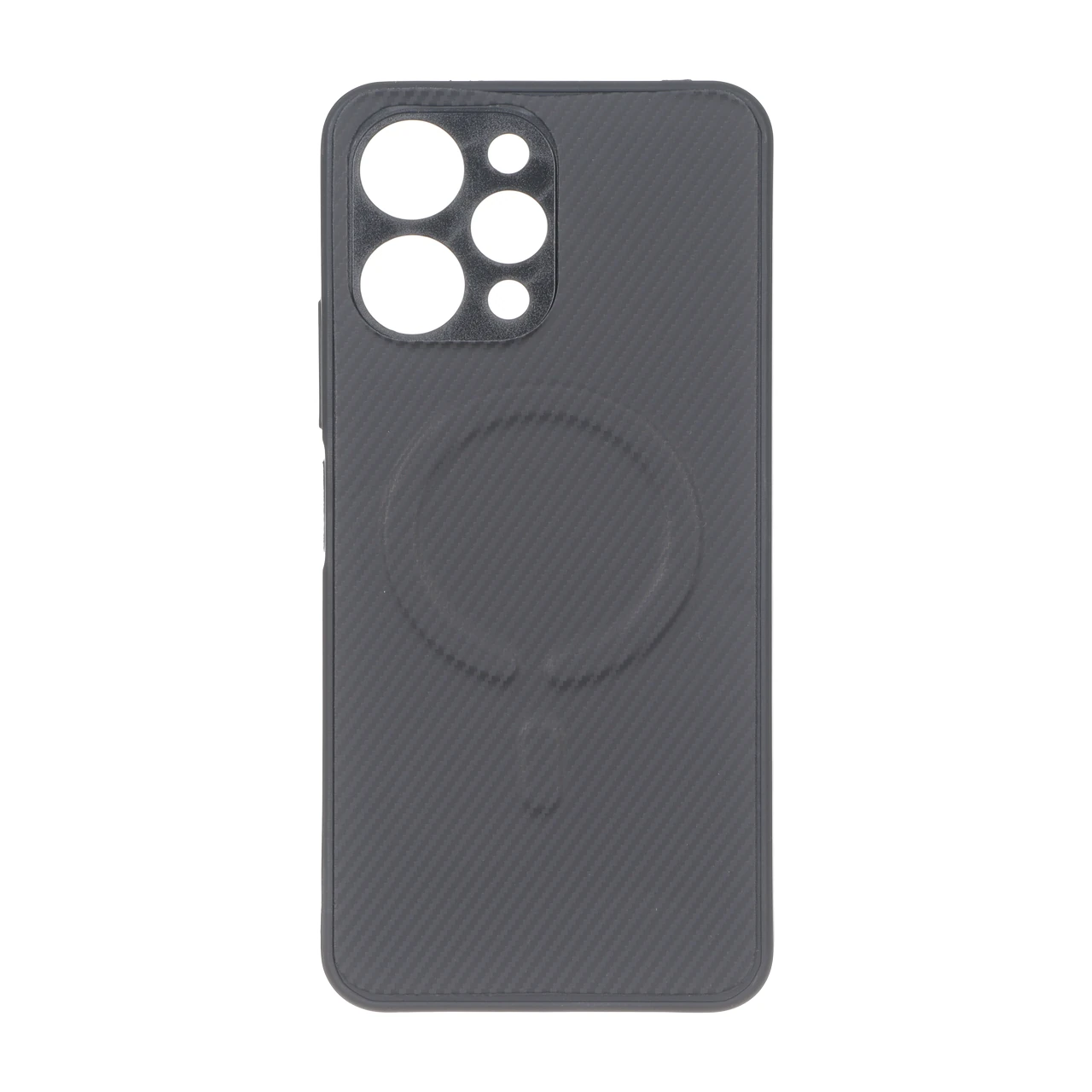 قاب هاشور MagSafe برجسته محافظ لنزدار Xiaomi Redmi 12 / Poco M6 Pro 5G - مشکی