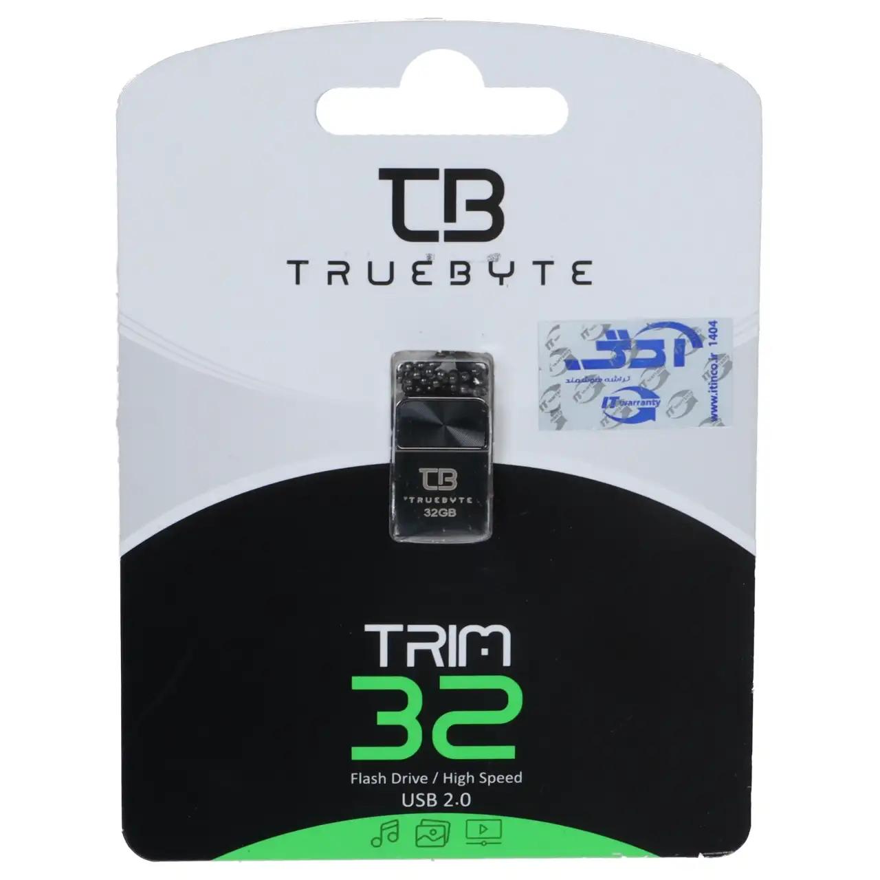 فلش مموری TRUEBYTE USB2.0 مدل TRIM ظرفیت 32GB - مشکی (گارانتی مادام العمر شرکت آی تین)