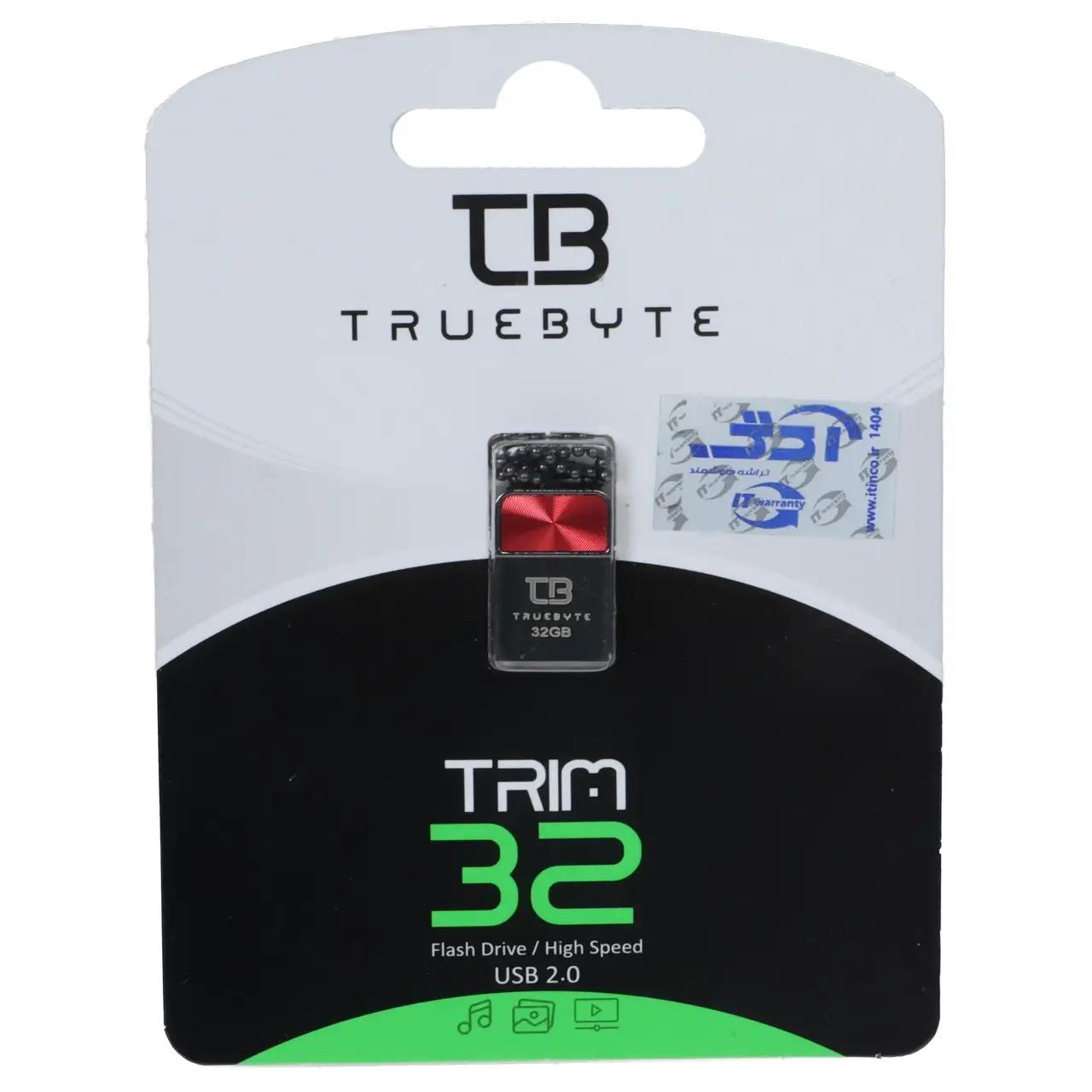 فلش مموری TRUEBYTE USB2.0 مدل TRIM ظرفیت 32GB - قرمز مشکی (گارانتی مادام العمر شرکت آی تین)