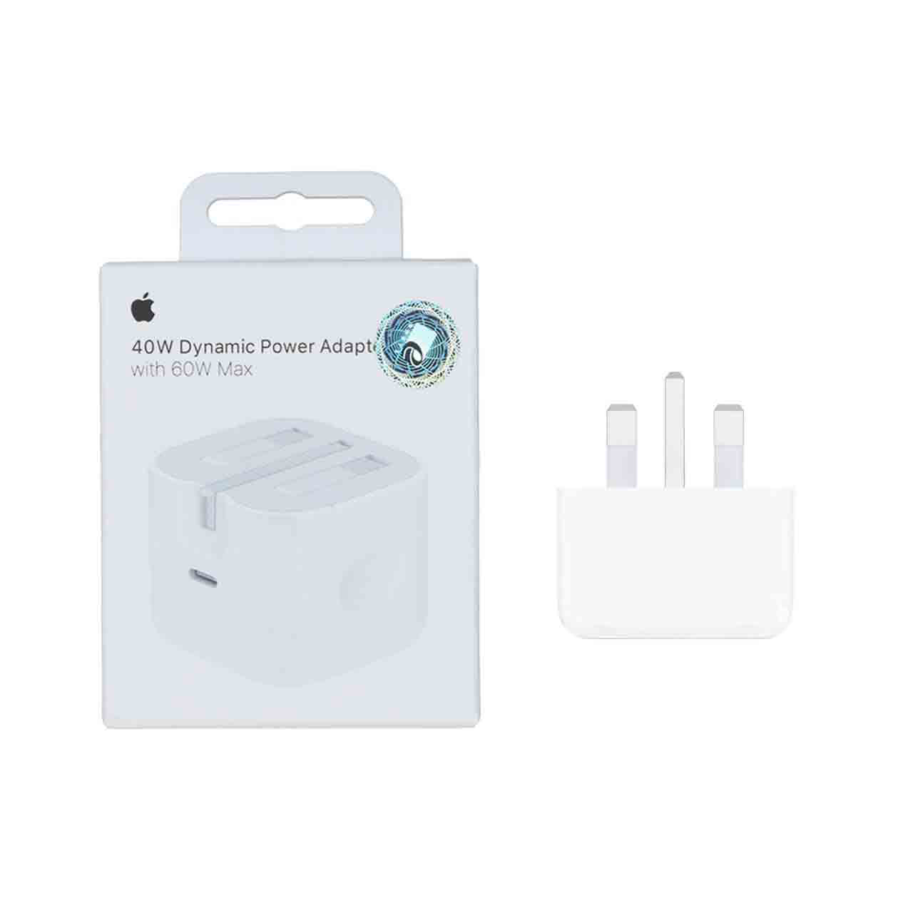 شارژر 40 وات اپل مدل 40W Dynamic Power Adapter with 60W Max - اصلی (کارکرده)
