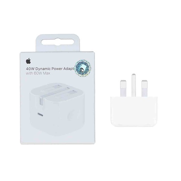 شارژر 40 وات اپل مدل 40W Dynamic Power Adapter with 60W Max - اصلی (کارکرده)